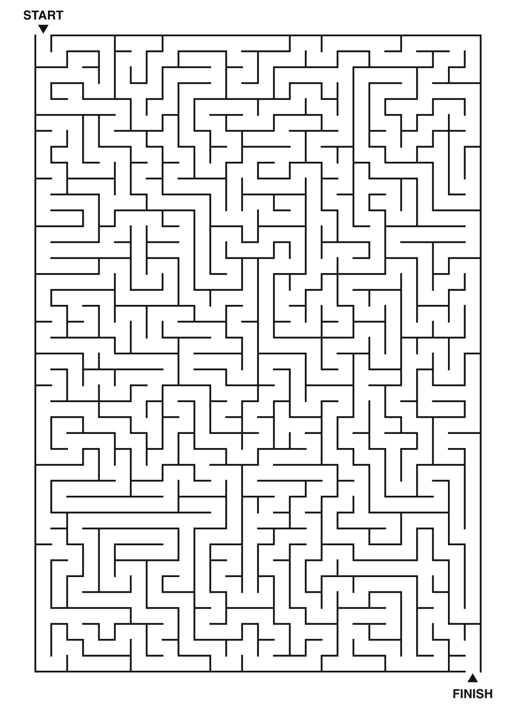 Expert maze puzzle printable, 28 by 40 grid