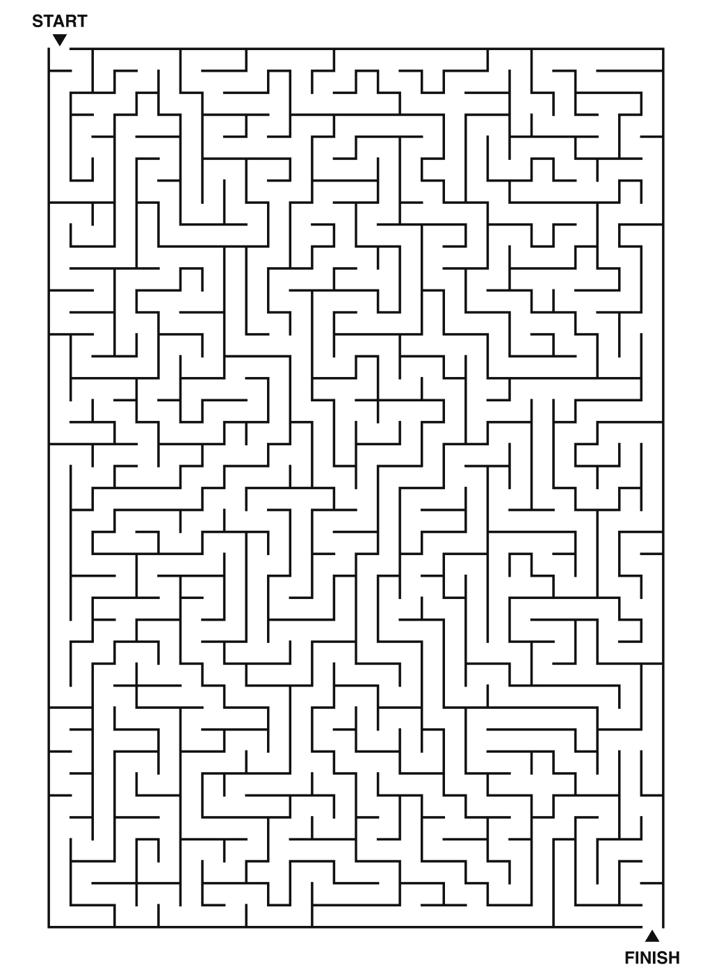 Expert maze puzzle printable, 28 by 40 grid
