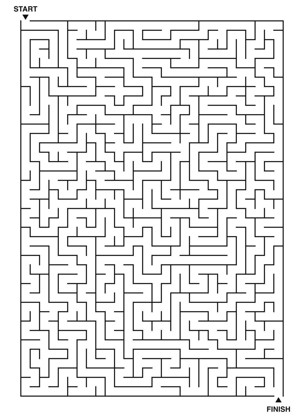 Expert maze puzzle printable, 28 by 40 grid
