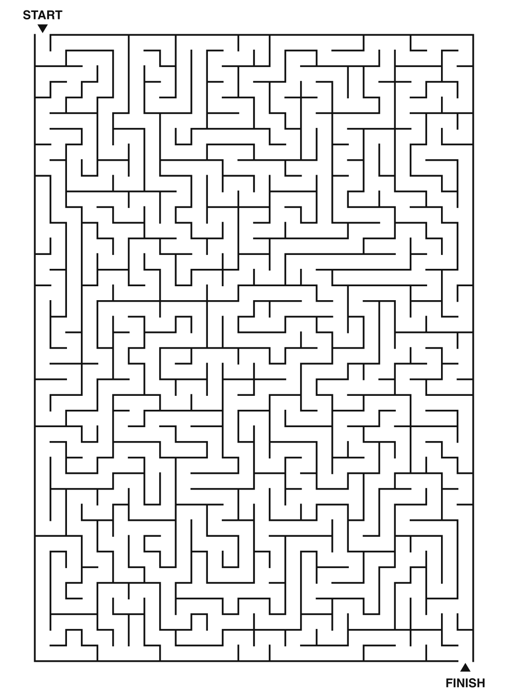 Expert maze puzzle printable, 28 by 40 grid