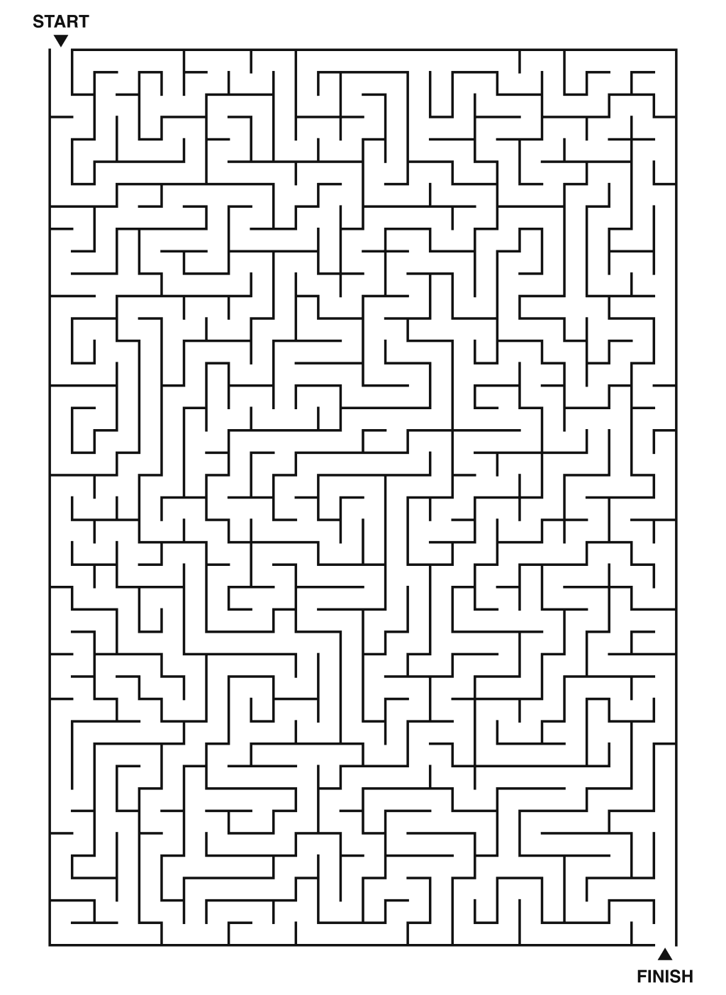 Expert maze puzzle printable, 28 by 40 grid