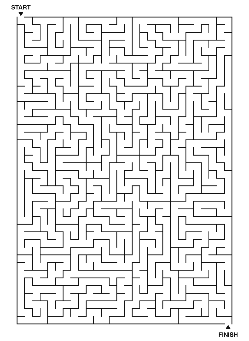 Expert maze puzzle printable, 28 by 40 grid