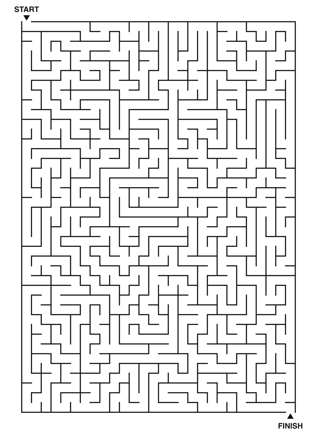 Expert maze puzzle printable, 28 by 40 grid