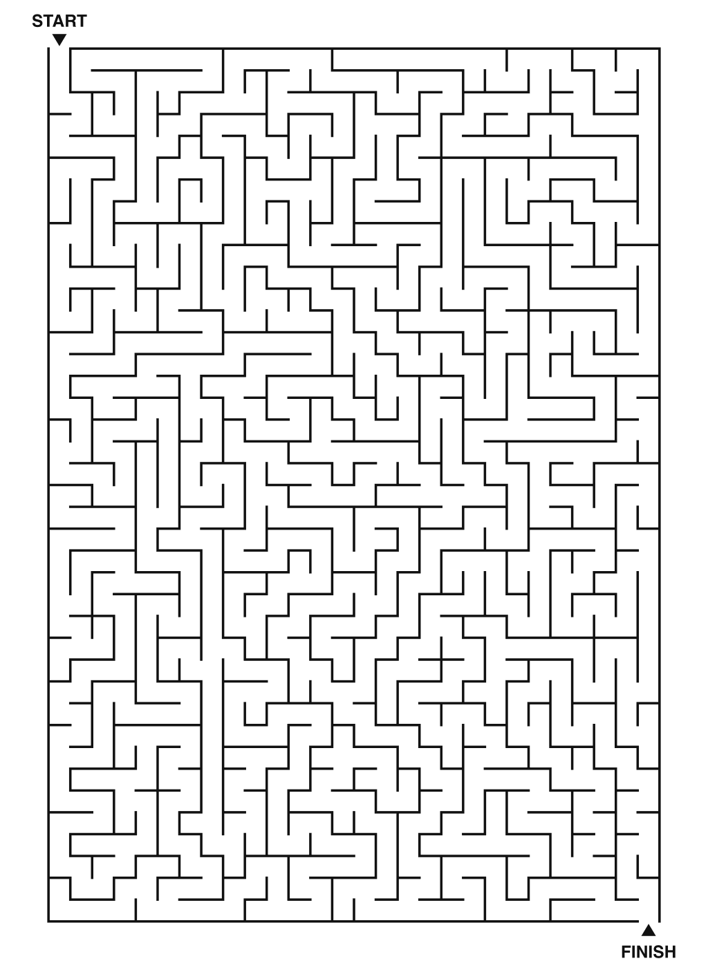 Expert maze puzzle printable, 28 by 40 grid