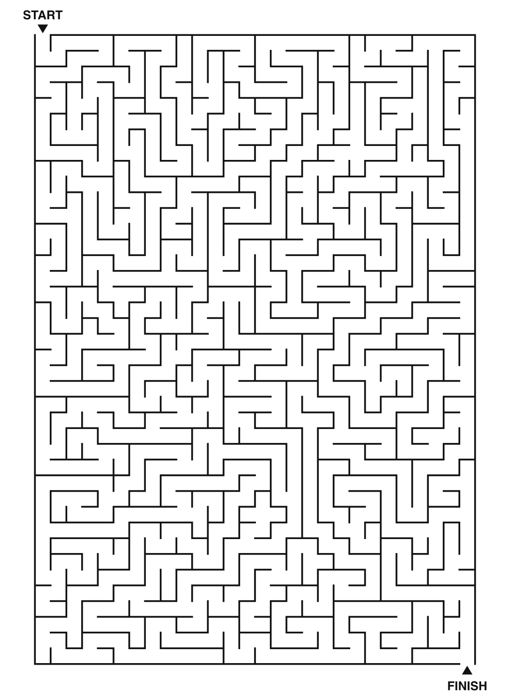 Expert maze puzzle printable, 28 by 40 grid