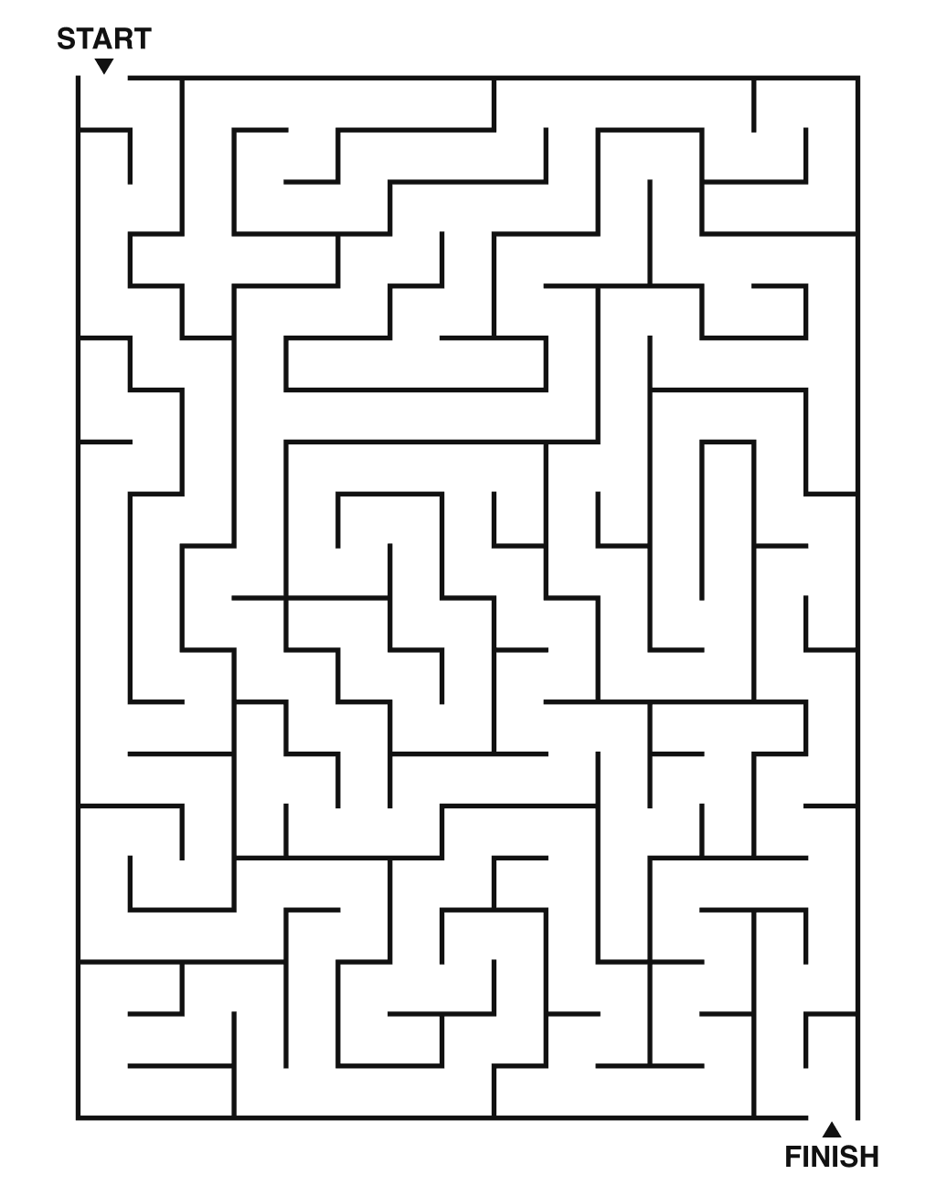 Medium maze puzzle printable, 15 by 20 grid