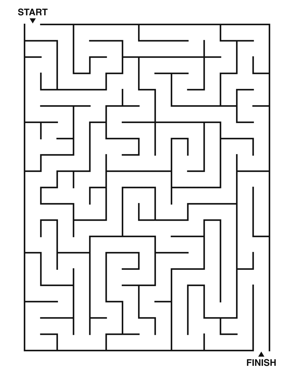 Medium maze puzzle printable, 15 by 20 grid