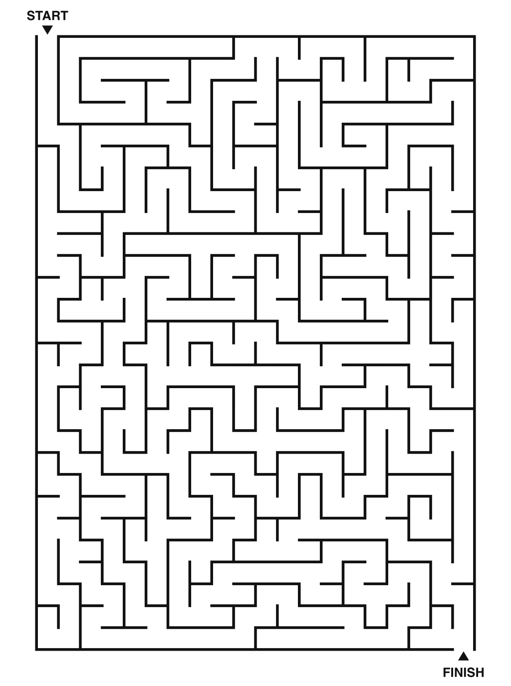 Hard maze puzzle printable, 20 by 28 grid