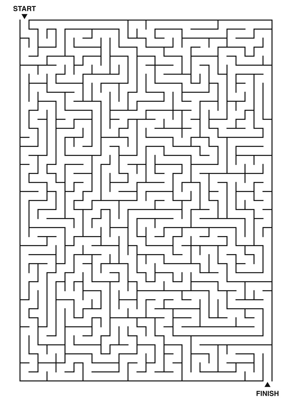 Expert maze puzzle printable, 28 by 40 grid