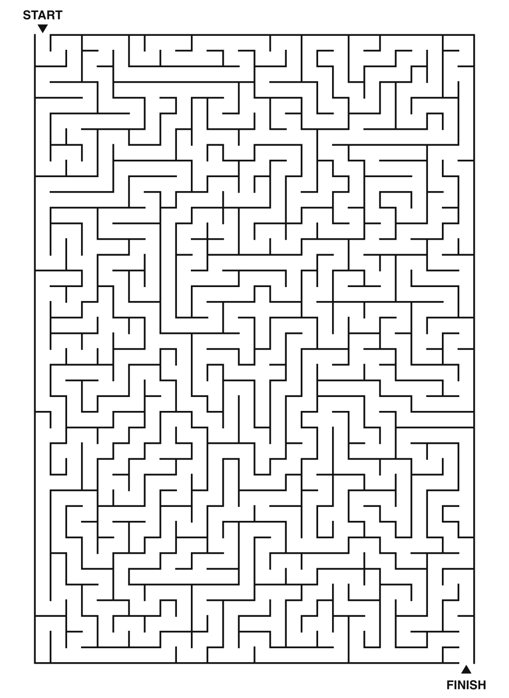 Expert maze puzzle printable, 28 by 40 grid
