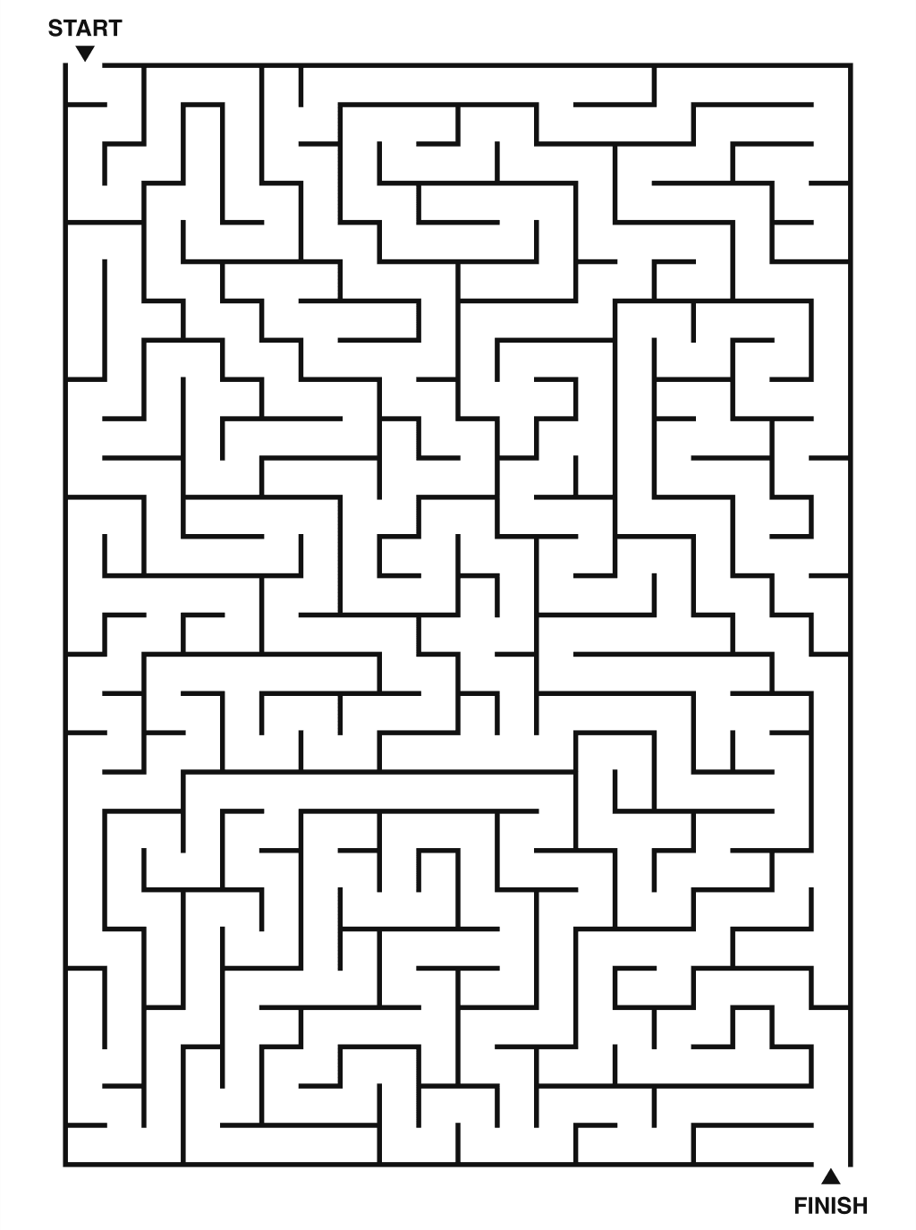 Hard maze puzzle printable, 20 by 28 grid