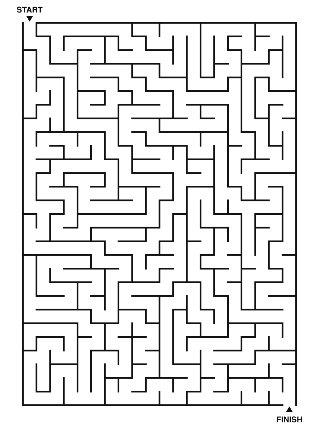 Hard maze puzzle printable, 20 by 28 grid