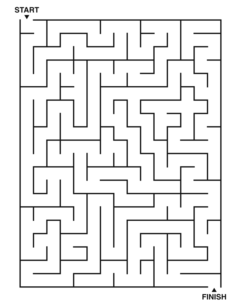 Medium maze puzzle printable, 15 by 20 grid