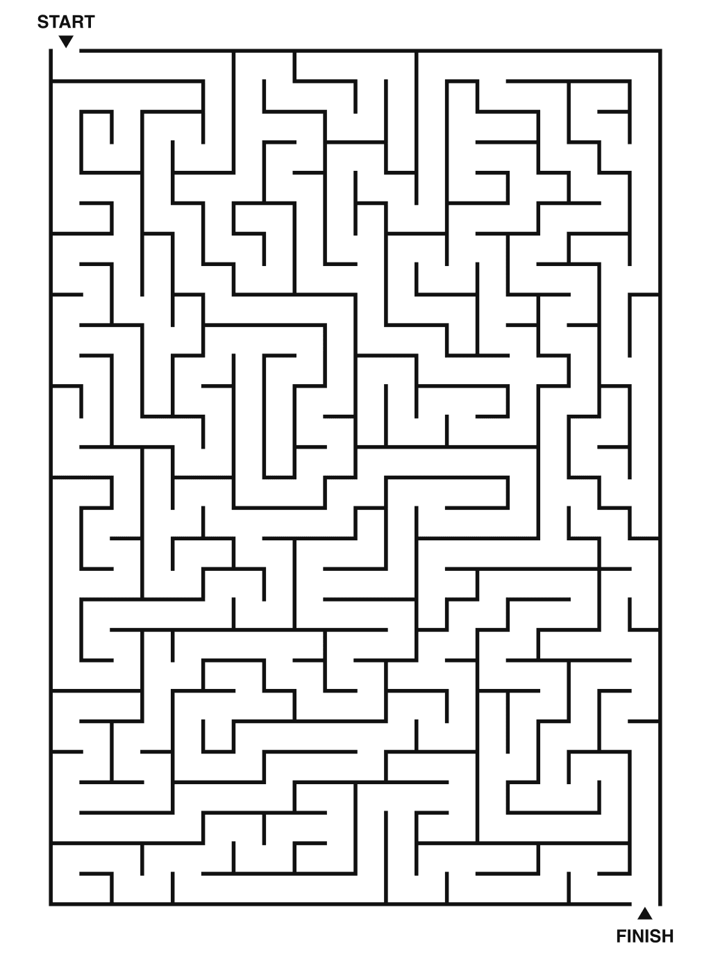 Hard maze puzzle printable, 20 by 28 grid