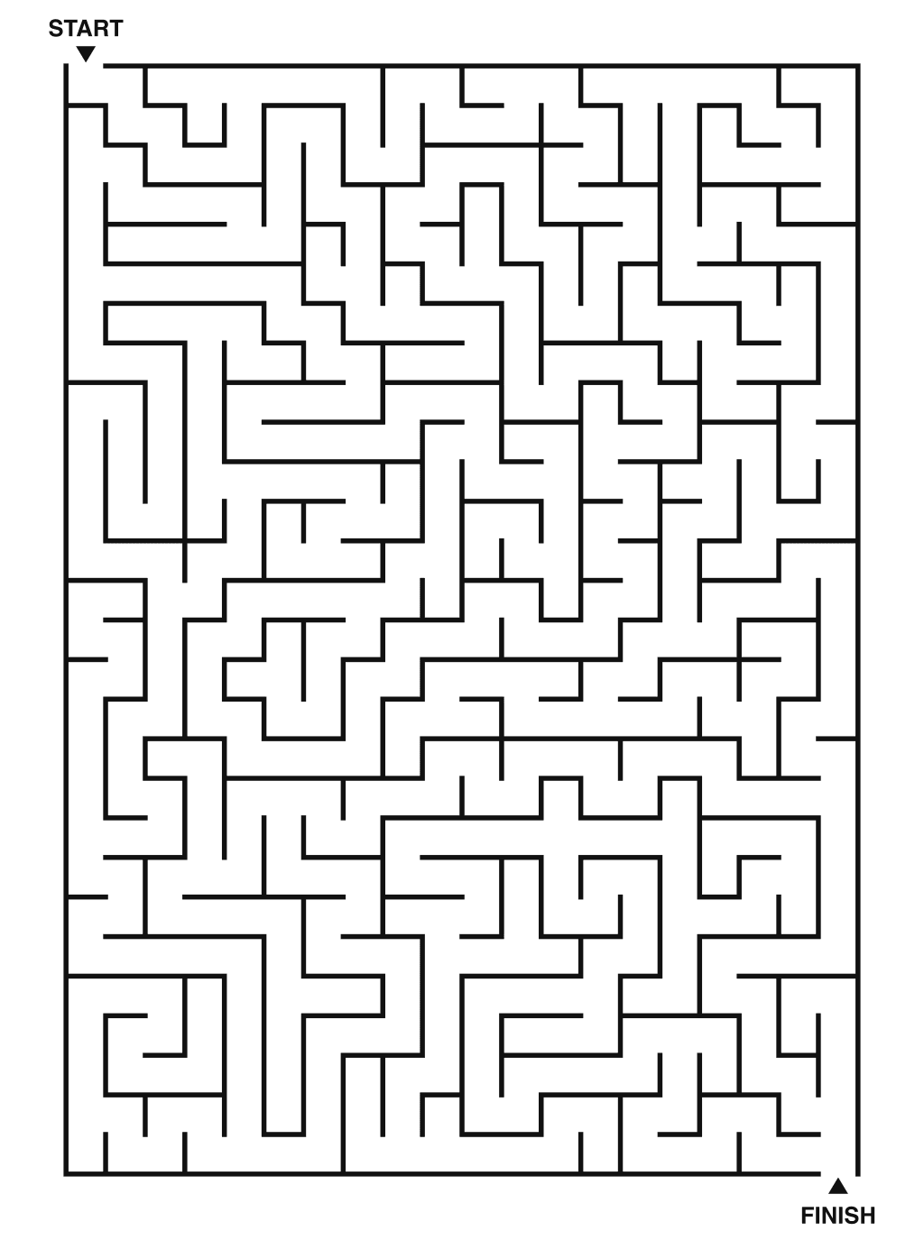 Hard maze puzzle printable, 20 by 28 grid