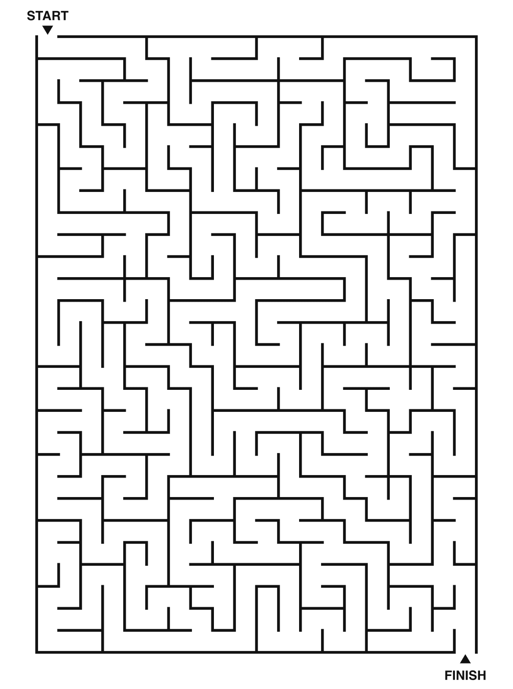 Hard maze puzzle printable, 20 by 28 grid