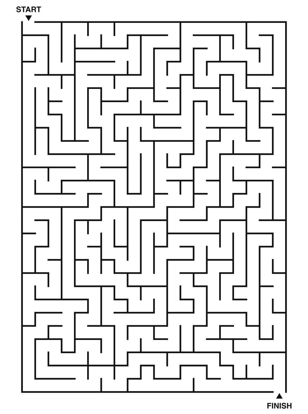 Hard maze puzzle printable, 20 by 28 grid