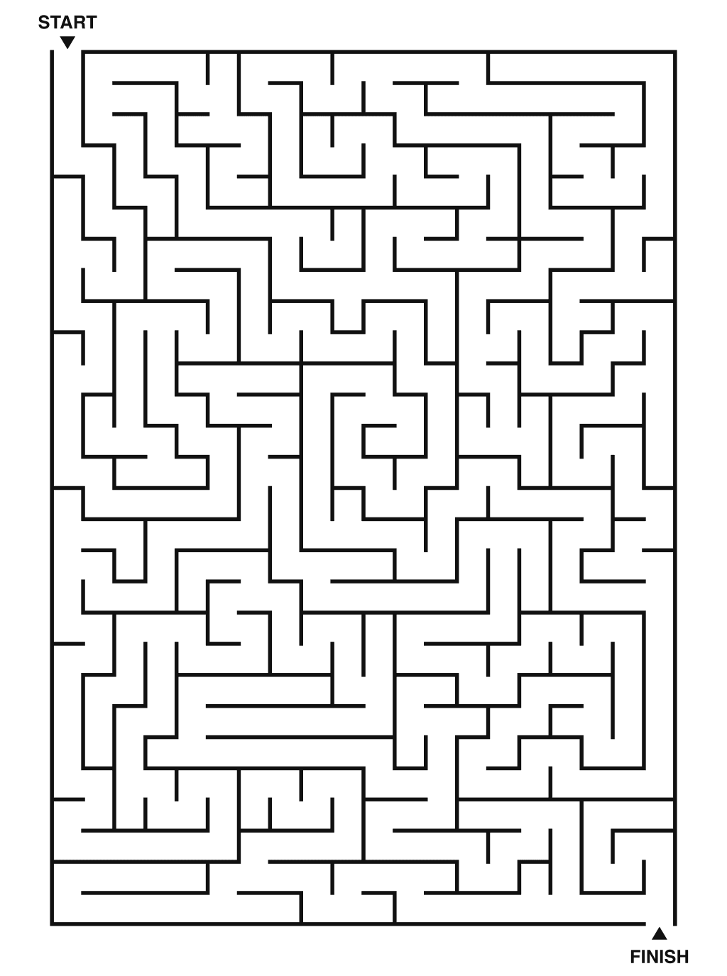 Hard maze puzzle printable, 20 by 28 grid