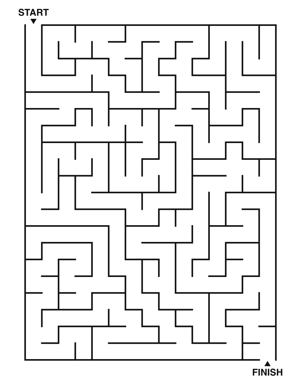 Medium maze puzzle printable, 15 by 20 grid