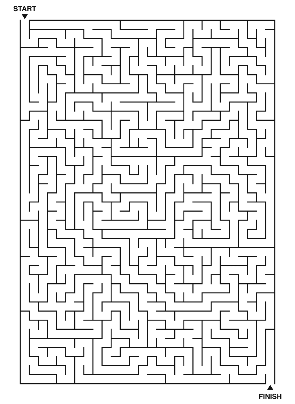 Expert maze puzzle printable, 28 by 40 grid