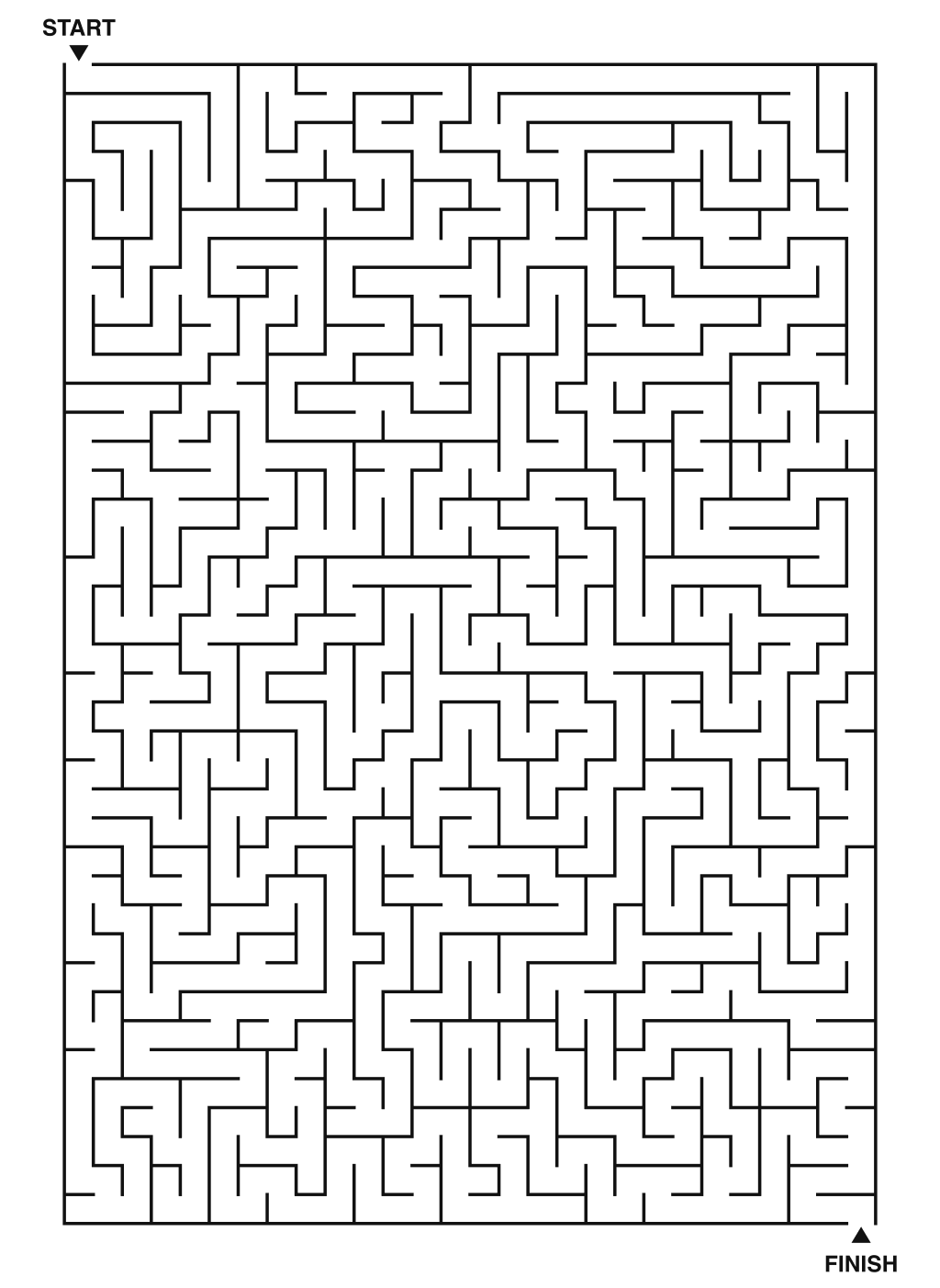 Expert maze puzzle printable, 28 by 40 grid