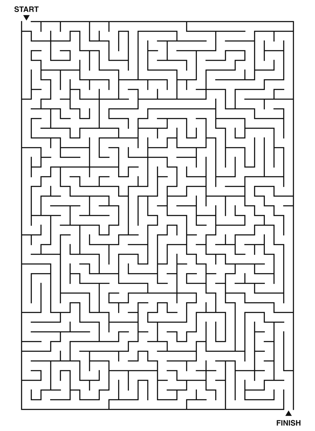 Expert maze puzzle printable, 28 by 40 grid
