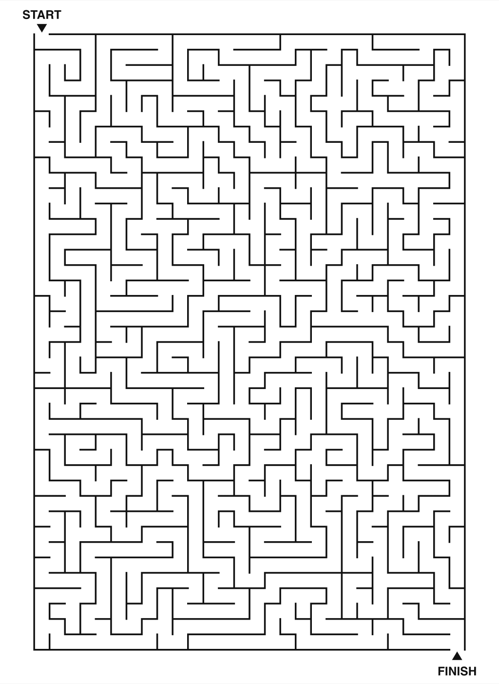 Expert maze puzzle printable, 28 by 40 grid