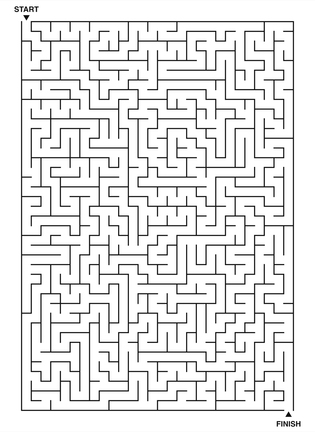 Expert maze puzzle printable, 28 by 40 grid