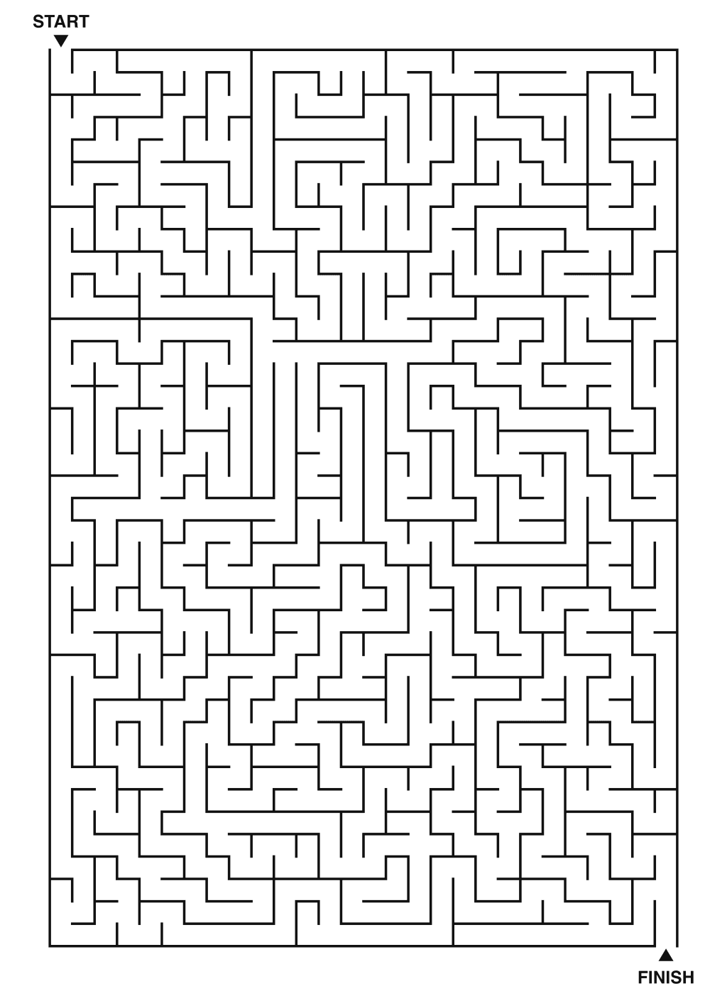 Expert maze puzzle printable, 28 by 40 grid