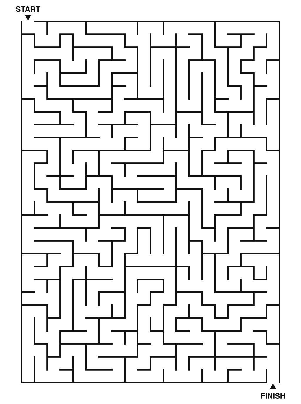 Hard maze puzzle printable, 20 by 28 grid