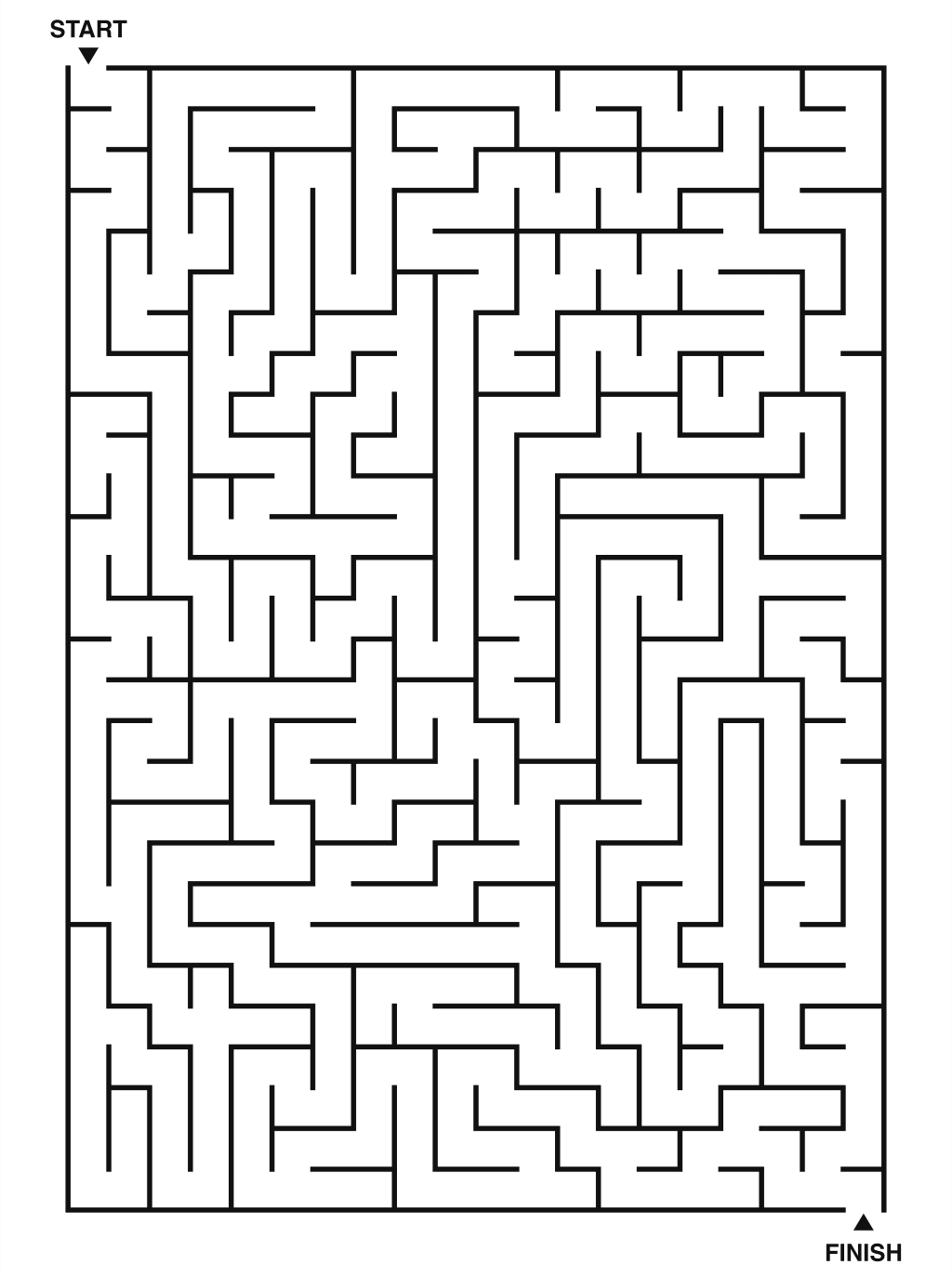 Hard maze puzzle printable, 20 by 28 grid