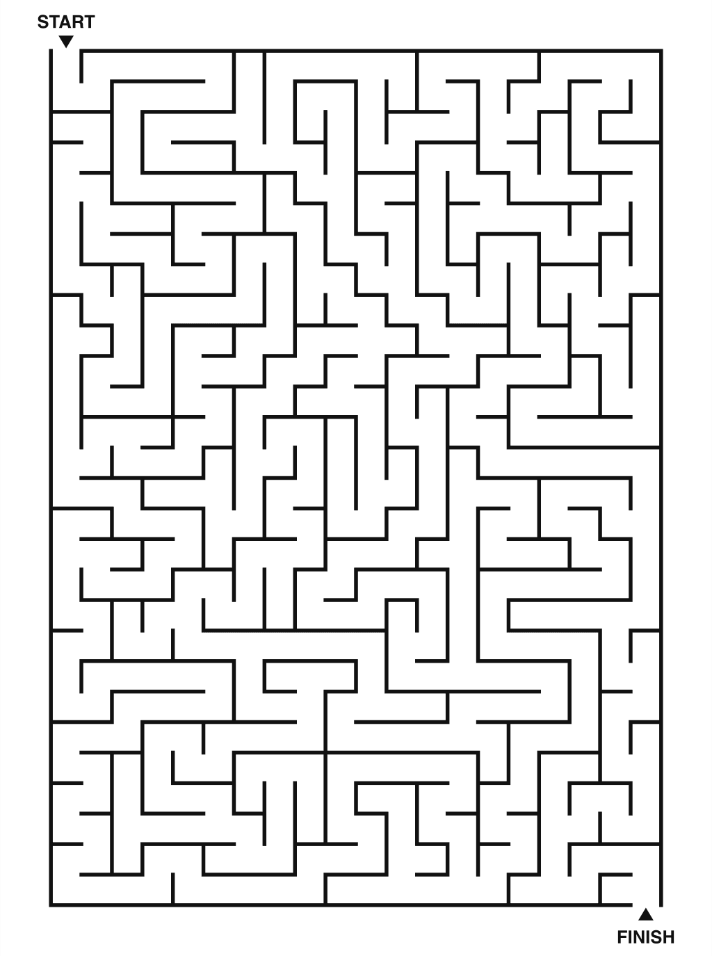 Hard maze puzzle printable, 20 by 28 grid