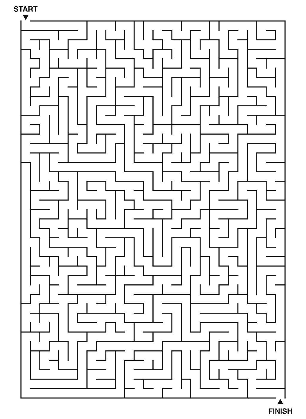Expert maze puzzle printable, 28 by 40 grid
