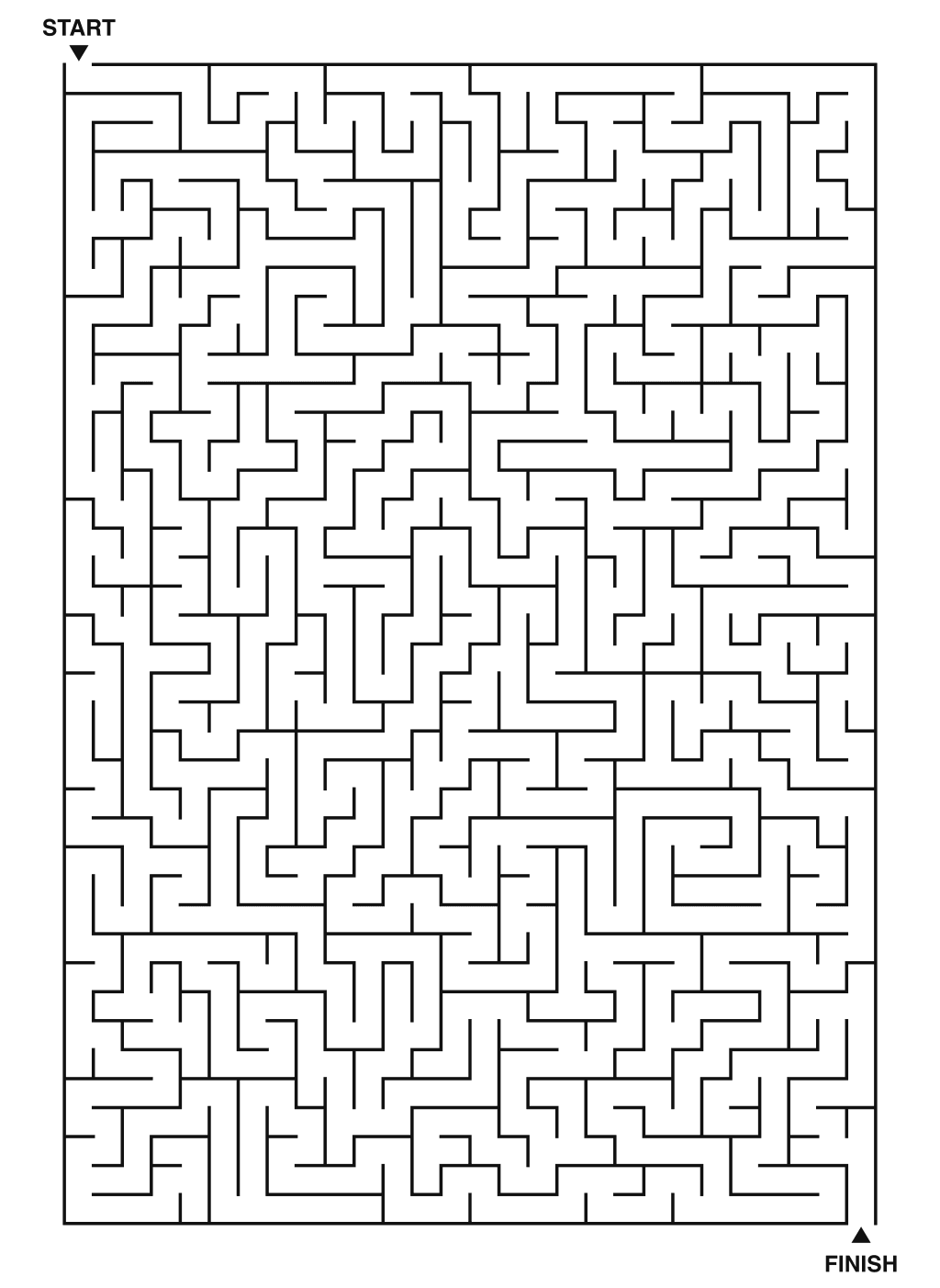 Expert maze puzzle printable, 28 by 40 grid