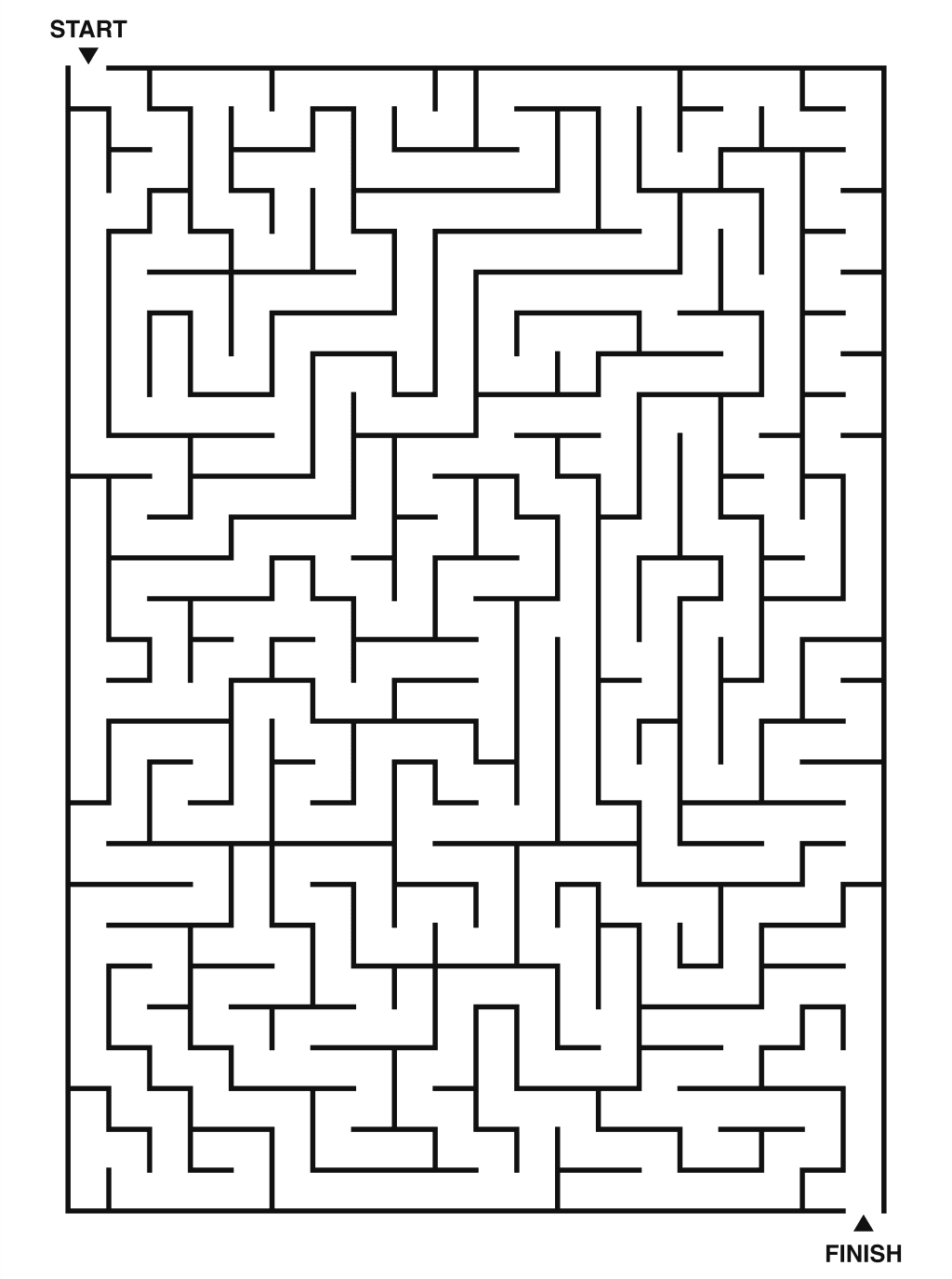 Hard maze puzzle printable, 20 by 28 grid