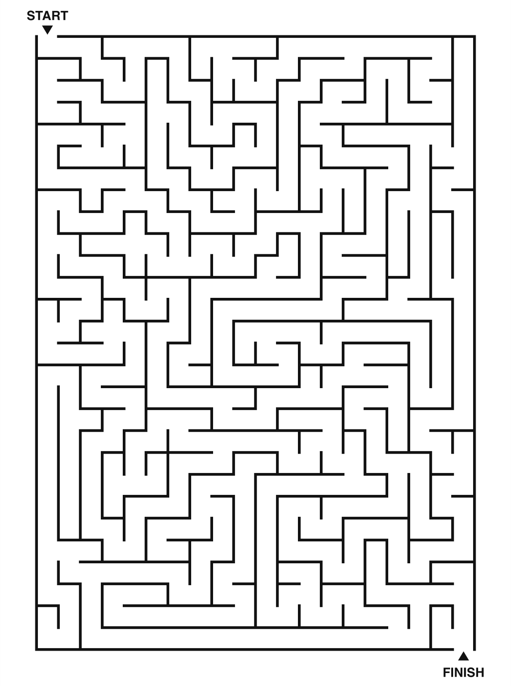 Hard maze puzzle printable, 20 by 28 grid