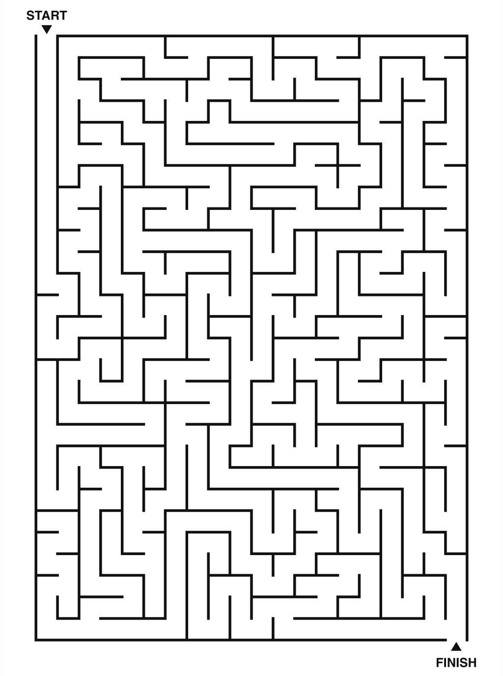 Hard maze puzzle printable, 20 by 28 grid