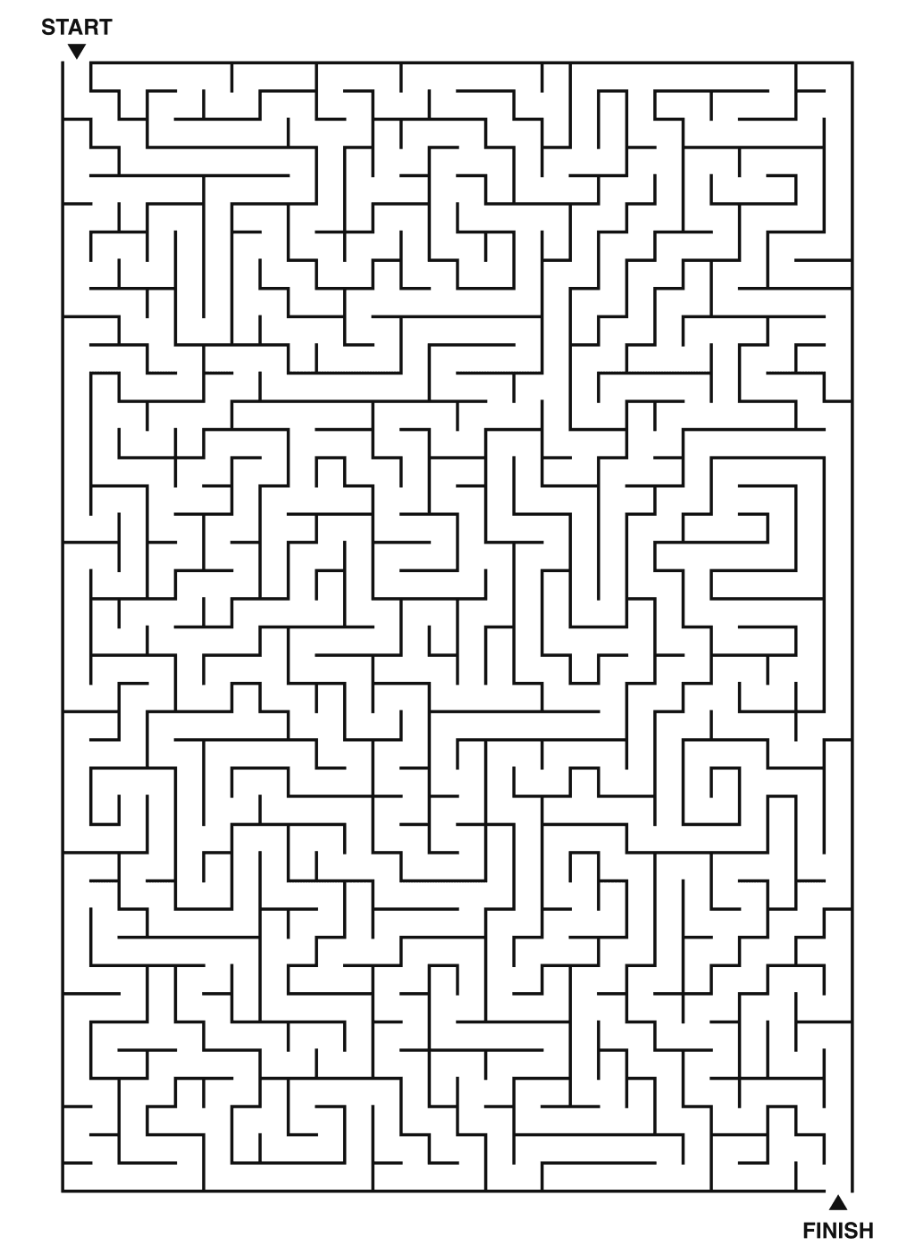 Expert maze puzzle printable, 28 by 40 grid