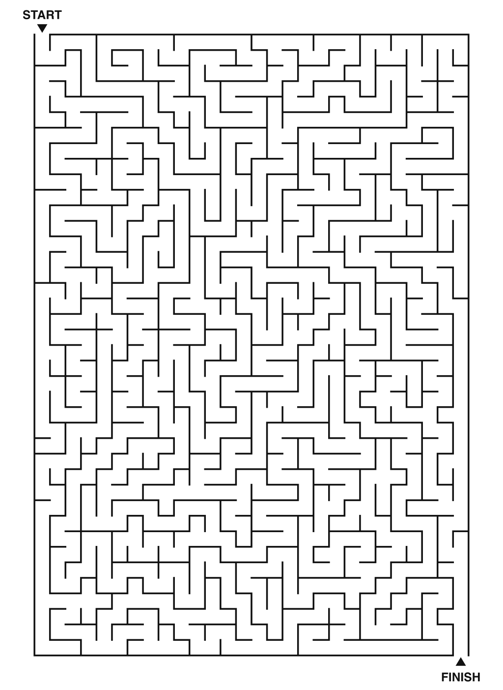 Expert maze puzzle printable, 28 by 40 grid