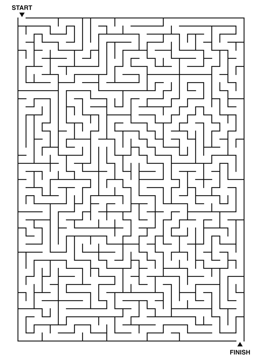 Expert maze puzzle printable, 28 by 40 grid
