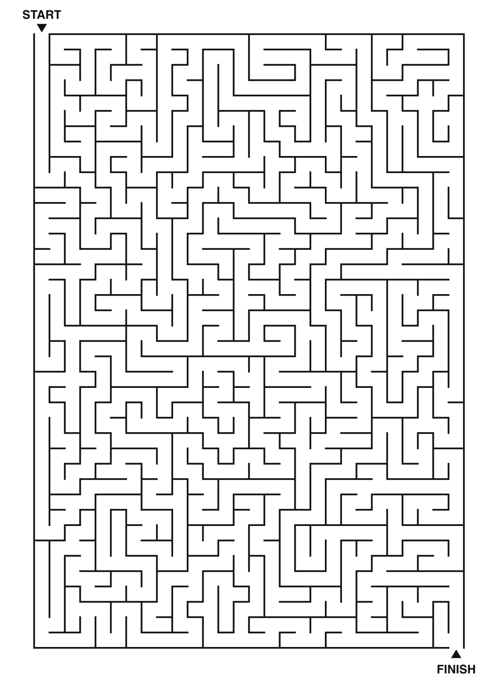 Expert maze puzzle printable, 28 by 40 grid