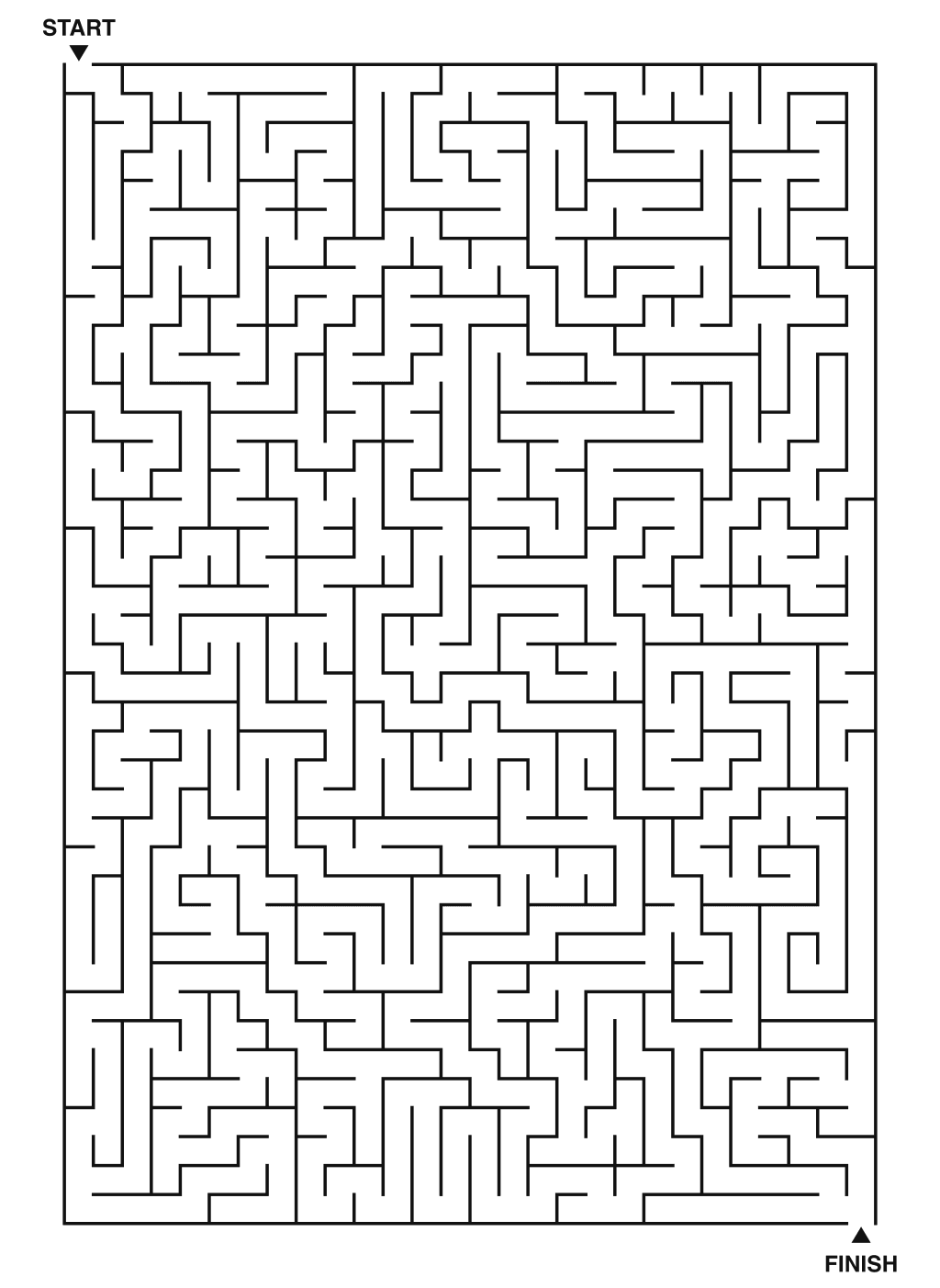 Expert maze puzzle printable, 28 by 40 grid