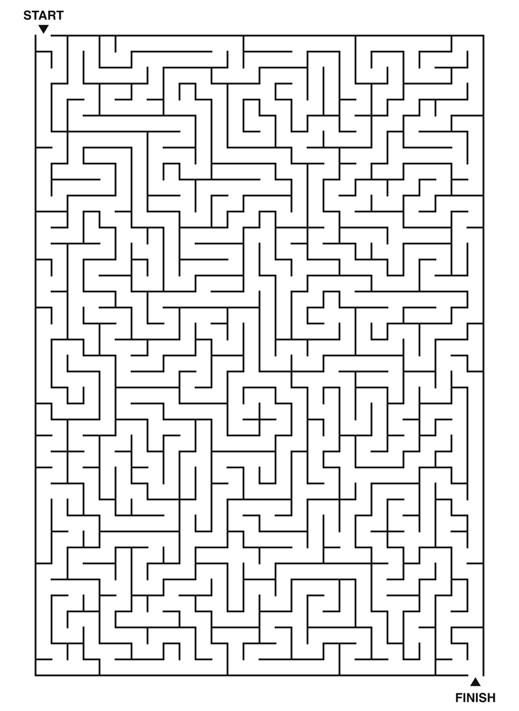 Expert maze puzzle printable, 28 by 40 grid