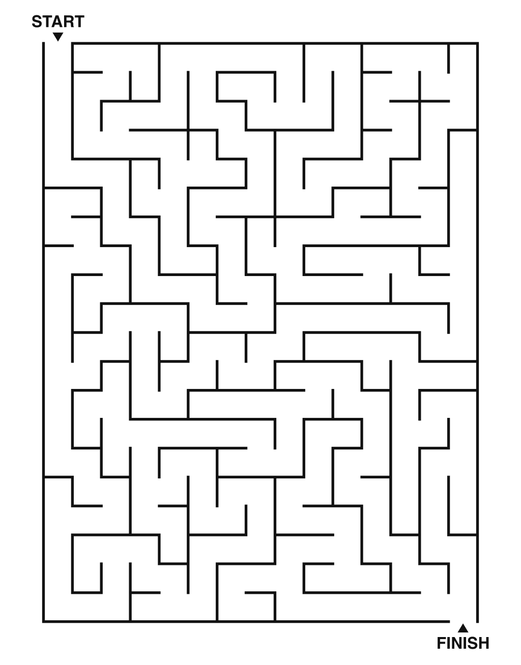 Medium maze puzzle printable, 15 by 20 grid