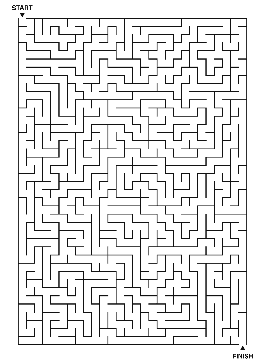 Expert maze puzzle printable, 28 by 40 grid