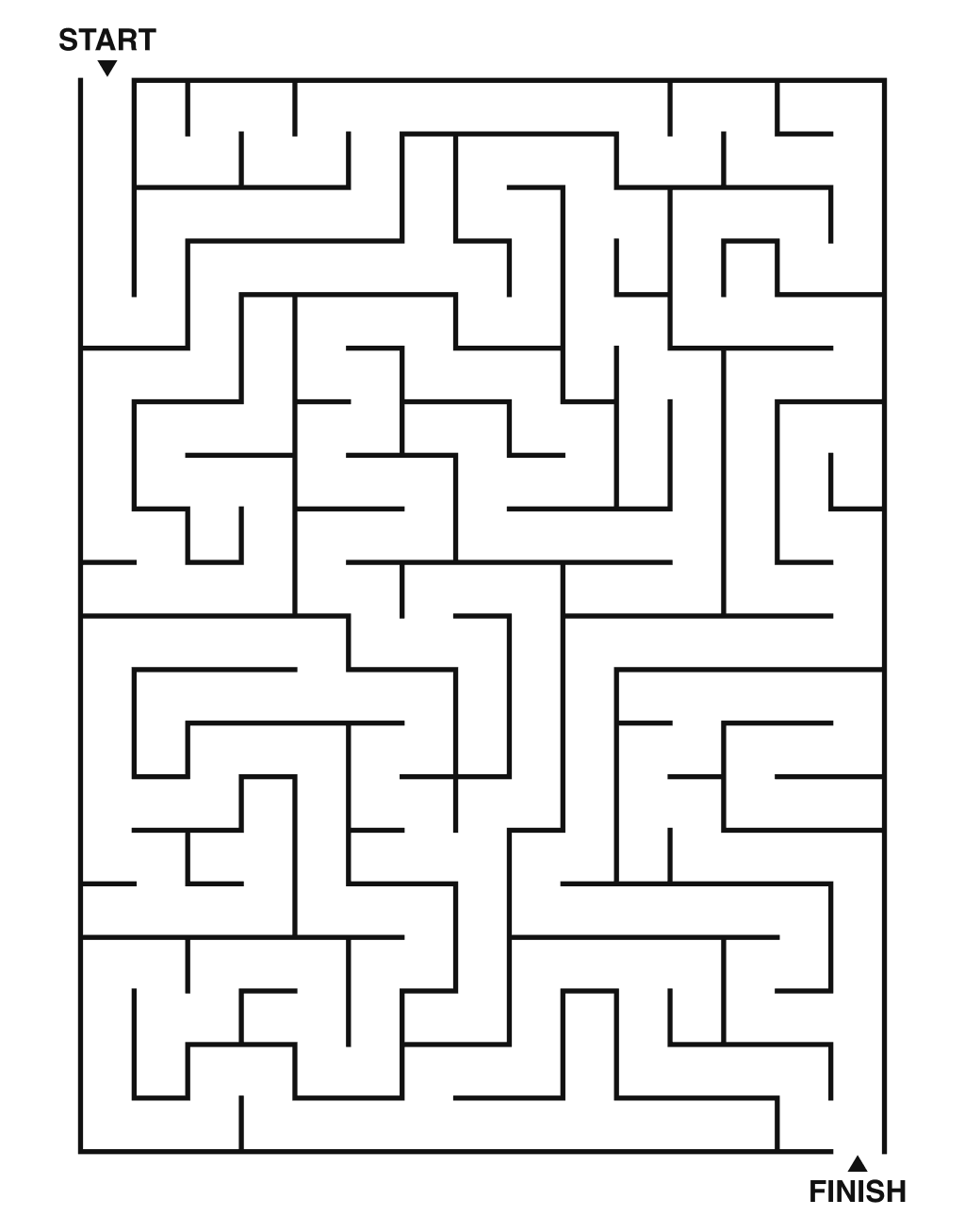 Medium maze puzzle printable, 15 by 20 grid