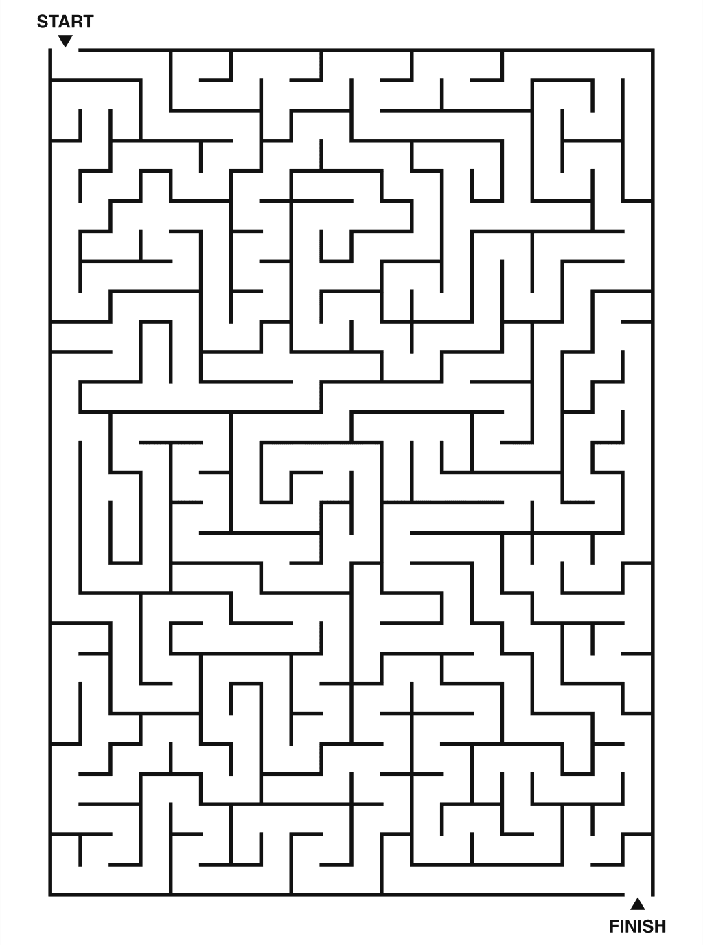 Hard maze puzzle printable, 20 by 28 grid