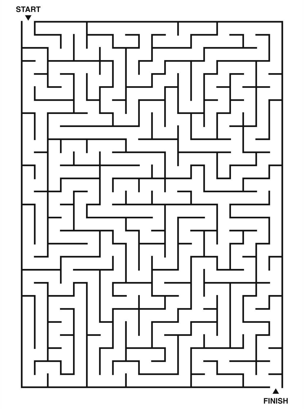 Hard maze puzzle printable, 20 by 28 grid