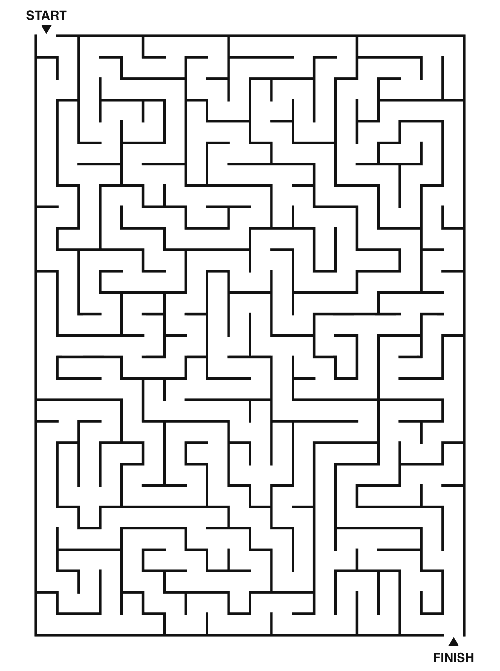 Hard maze puzzle printable, 20 by 28 grid