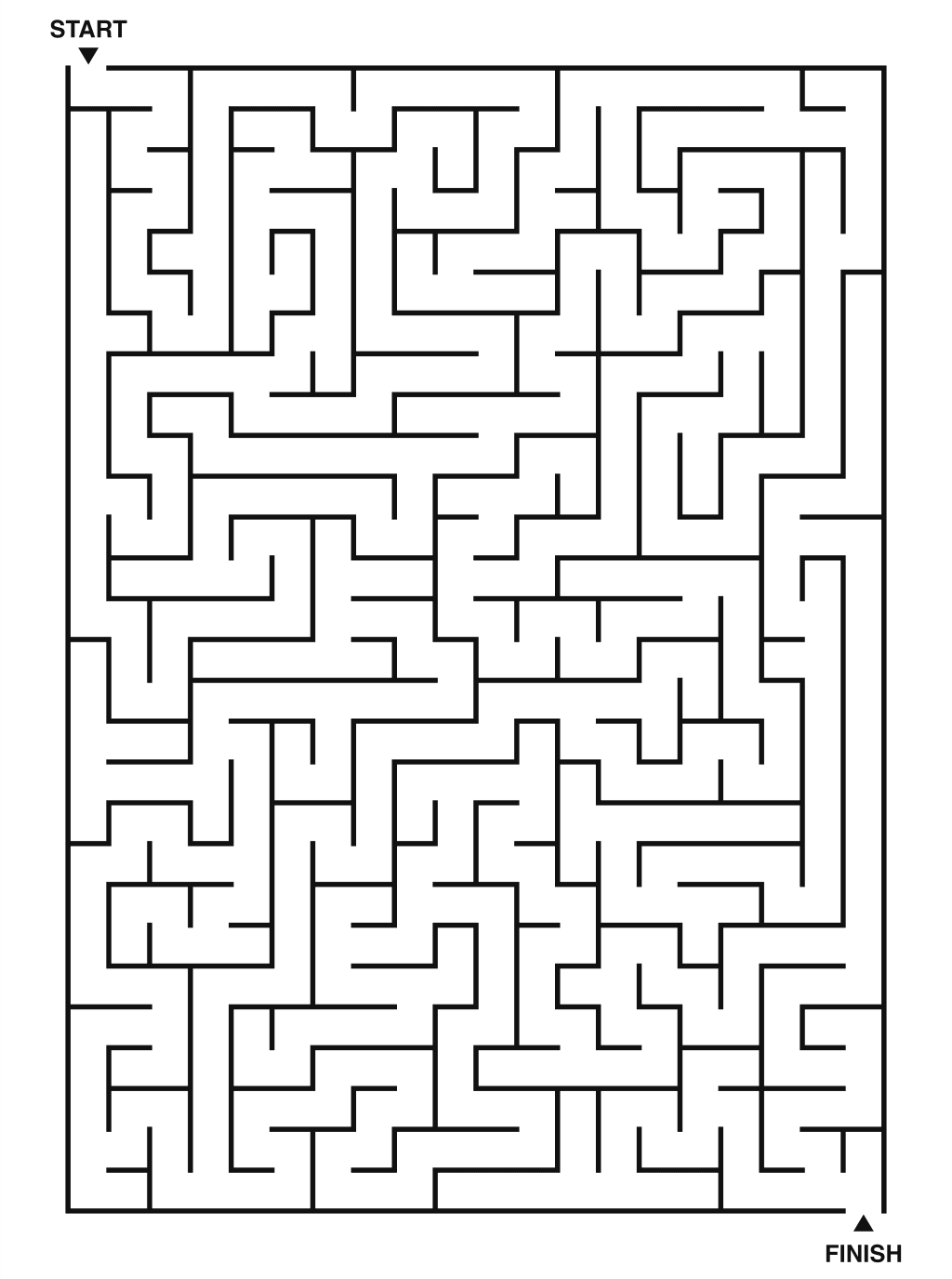 Hard maze puzzle printable, 20 by 28 grid